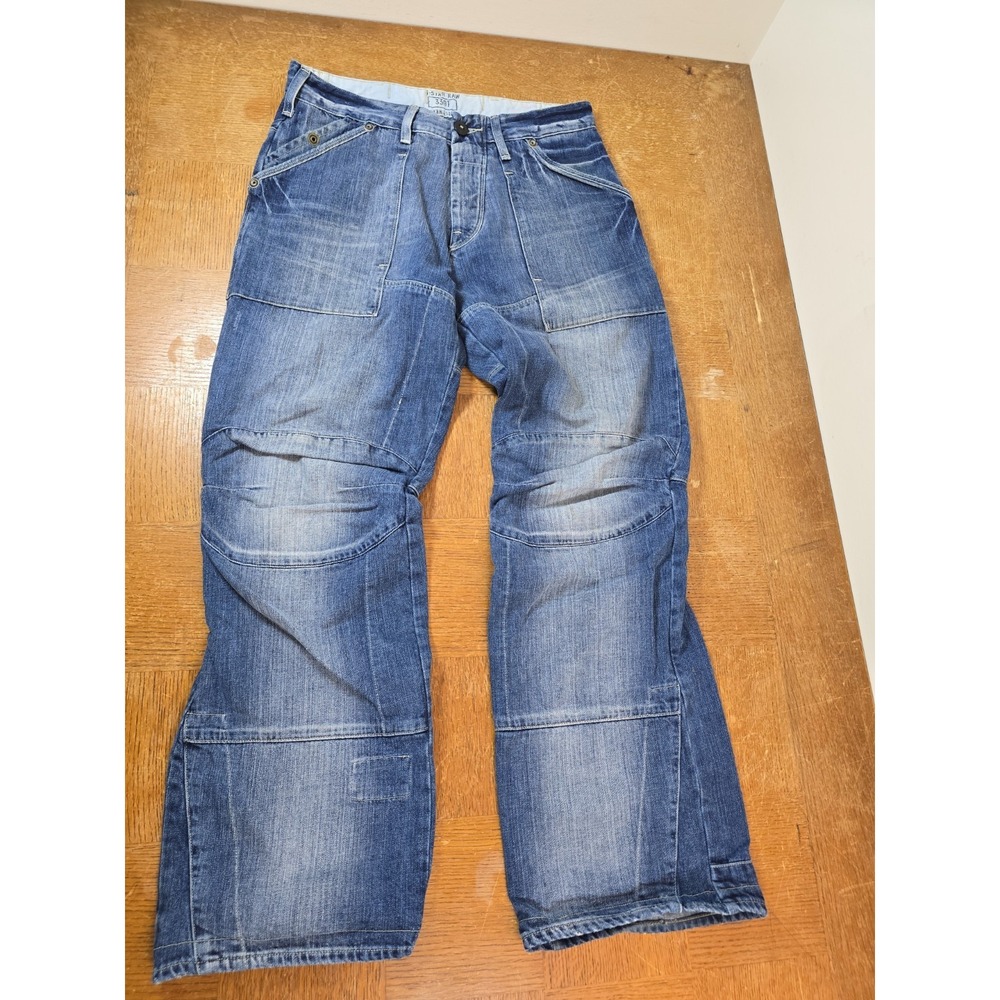 Mens G-Star FIRE ELWOOD Straight Blue Jeans W32 L32